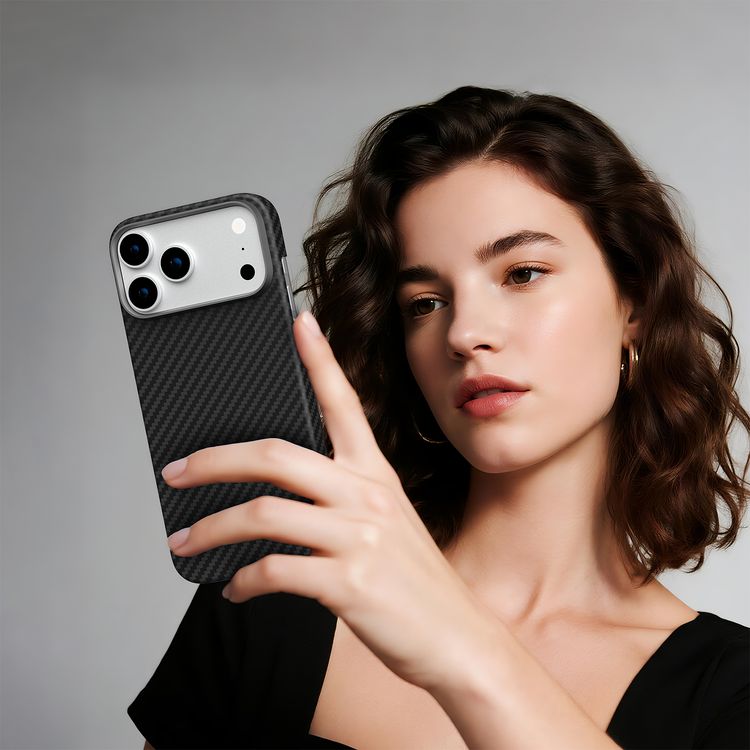 Levelo Sergei 1500D Aramid Fiber Case for iPhone 17 Pro Max, 5 Times Stronger than Steel, 0.95mm Thickness, Strong Magnets & MagSafe Compatible, Shock-Resistant Bumper, Bulletproof Protection, Raised Bezel for Camera, Ultra-Lightweight Design - Black