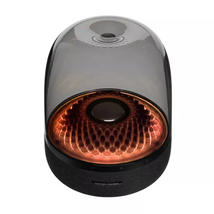 Harman Kardon Aura Studio 4 Wireless Stereo Speaker, Superior Sound performance, Unique diamond-effect lighting that dances to the music - Black