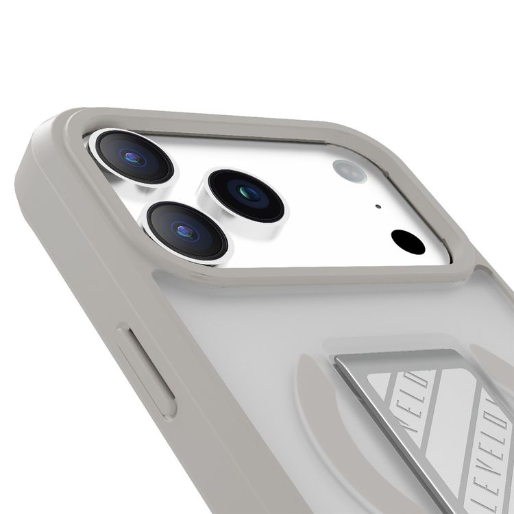 Levelo Morphix Clara GripStand MagSafe Case for iPhone 17 Pro, Raised Bezels for Camera & Screen, Strong Magnets, Shockproof Body & Matte Finish, Flexible D-Ring Stand, Anti-Fingerprint - Silverstone