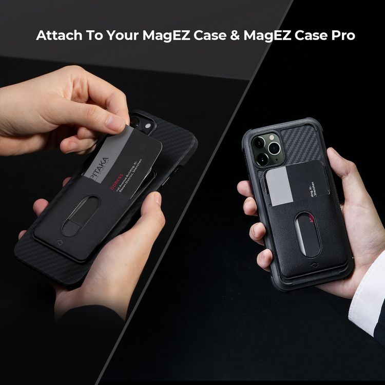 PITAKA Magnetic Card Holder [MagEZ Card Sleeve] - Black