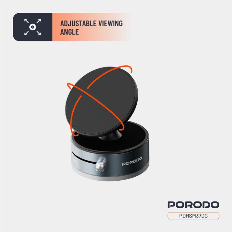 حامل هاتف ماج سيف متعدد الأسطح من بورودو مع قفل قبضة، مصنوع من مادة ABS وPC وسبائك الألومنيوم، نوع المغناطيس N52، سعة امتصاص 1.5 كجم، زاوية رؤية قابلة للتعديل - رمادي غامق