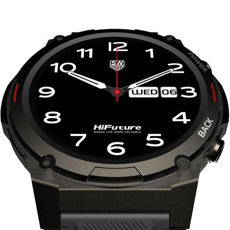 HiFuture FutureGo Mix 2 Smart Watch with Always-On Display, Bluetooth Version 5.3, Up to 12 Days Battery Life, 1.43" AMOLED Display, Fourth Gen Sensor, Responsive Touch Interface, Metallic Frame, Quick Pairing - Black