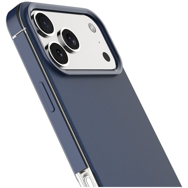 Levelo Mia MagSafe Hybrid Case for iPhone 17 Pro Max, N52 Strong Magnets, Matte Silicone Texture Material, Frosted Clear Design, 1.5m Drop Tested, Aluminum Alloy Frame for Camera & Edges, Non-Slip Texture, Comfortable Grip, Shock-Resistant Bumper - Midnight Blue