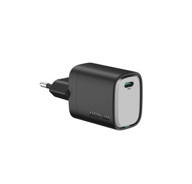 Green Lion Supra 45W GaN USB-C Wall Charger with EU 2-Pin Plug, PPS 40W, Charging Protection, Flame-Retardant PC Material, PD 45W Fast Charging - Black / Gray