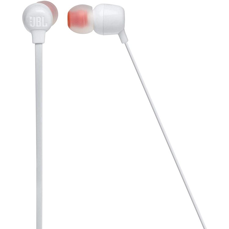 JBL T115BT Wireless In-Ear Headphones, Pure Bass Sound, 8 Hours Battery with Quickly Charge, Multi-point Connectivity, 3 Button Remote with Microphone -  White