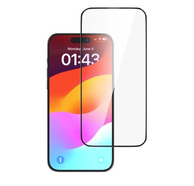 Devia iPhone 15 Plus For Star Series Full Screen Entire View Tempered Glass - Black