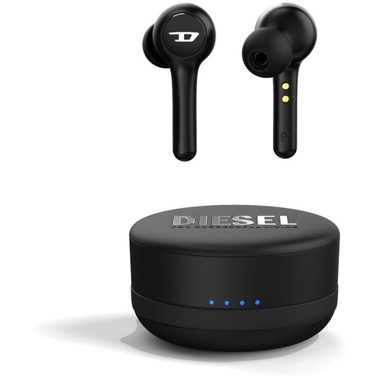 Diesel True Wireless Earbuds, Multi-Functional Button, 32 Hours Total Playtime, In-Ear Only, Multi-Functional Button, Mono and Stereo - Black