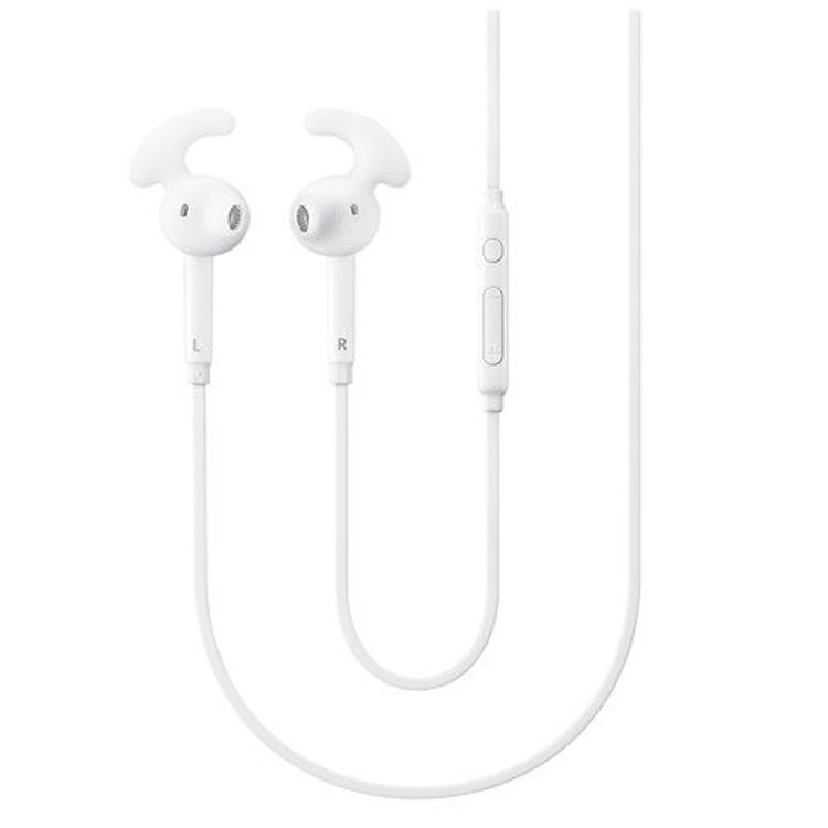 Samsung Hybrid In-ear Fit Earphones with Microphone, ( Ear Tip & Ear Wing Tip ) Wired Headset with High-quality Sound, 3.5mm Headphone Connector, 1.2m Cable - White
