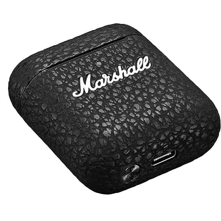 Marshall Minor III Wireless Earbuds, 25 Hours Playtime, Intuitive Touch Controls, Fast & Wireless Charging, Water Resistant, Custom Tuned Drivers, Marshall Signature Sound, 10m Bluetooth Range - Black