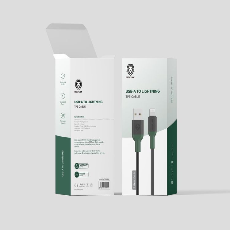 Green Lion USB-A to Lightning TPE Cable - 3 Meters