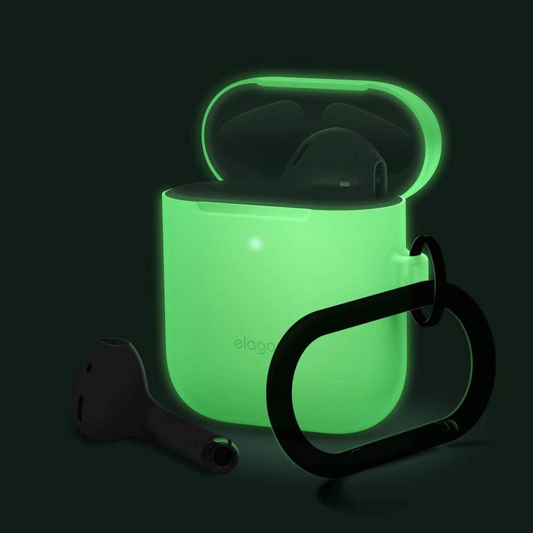 Elago Skinny Hang Case Cover Compatible for Apple AirPods 1&2 Generation, Upgraded Premium Silicone, Front LED Visible, Scratch Resistant, Drop Resistant, Protective Cover