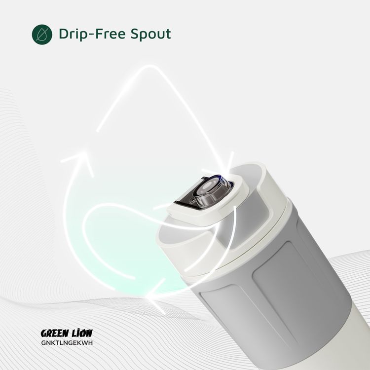 Green Lion Kettle & Go 600mL Electric Kettle with 300W Power, 6 Preset Functions, Type-C Power Input, 7-8 Minutes Heating Time, PP & Stainless Steel 304 Material, Touch Control, Auto Shut Off, Keep Warm Mode - White