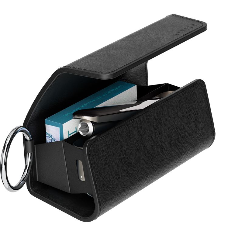 Levelo Neo Leather Case for IQOS Iluma 2023 with Terra Cigarette Compartment - Black