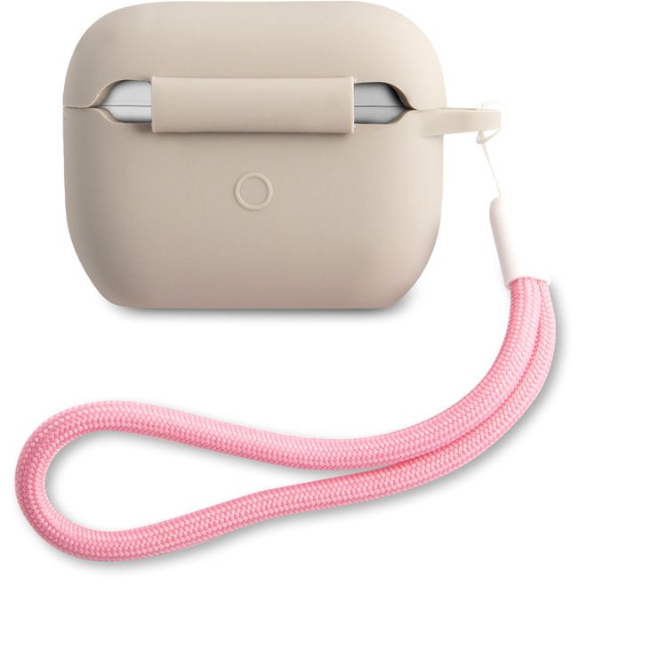 جراب سي جي موبايل من غيس من السيليكون العتيق بشعار فوشيا مع حبل متوافق مع ايربودز برو ، مقاوم للخدش والسقوط ، غطاء سيليكون واقٍ مقاوم للأتربة والامتصاص ، ملمس ناعم ، سهل التركيب