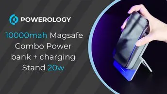 Buy Powerology Magsafe Combo 15W ( Powerbank + Charging Stand ) PD 20W in UAE |-Gray| (PPBCHA21GY)