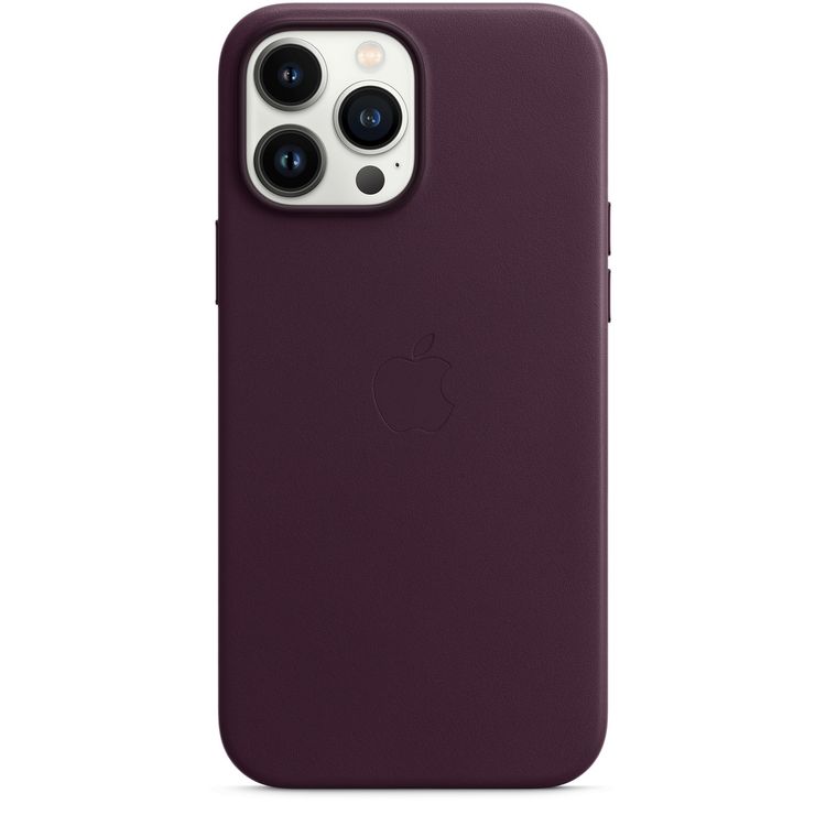 Apple Leather Case with MagSafe Compatible for iPhone 13 Pro Max (6.7") - Dark Cherry