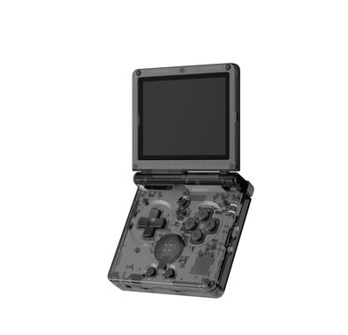 Green Lion GP Pro Fold Gaming Console with Dual-Core G31 MP2 GPU, Vibrating Motor, HDMI Output, Supports Up-to 512GB TF Card, 3.5 Inches IPS Screen, 640×480 Pixels Resolution, 3300mAh Battery, 8 Hours Working Time - Black Transparent