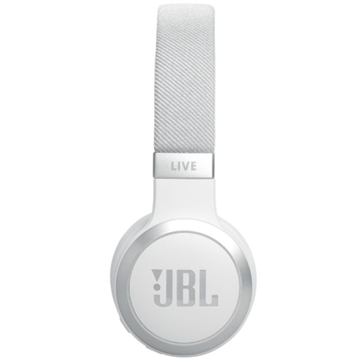 JBL Live 670NC Wireless Over-Ear Headphones With True Adaptive Noise Cancelling, Hands Free Call, Detachable Cable, Built-in Microphone, Ambient Aware - White