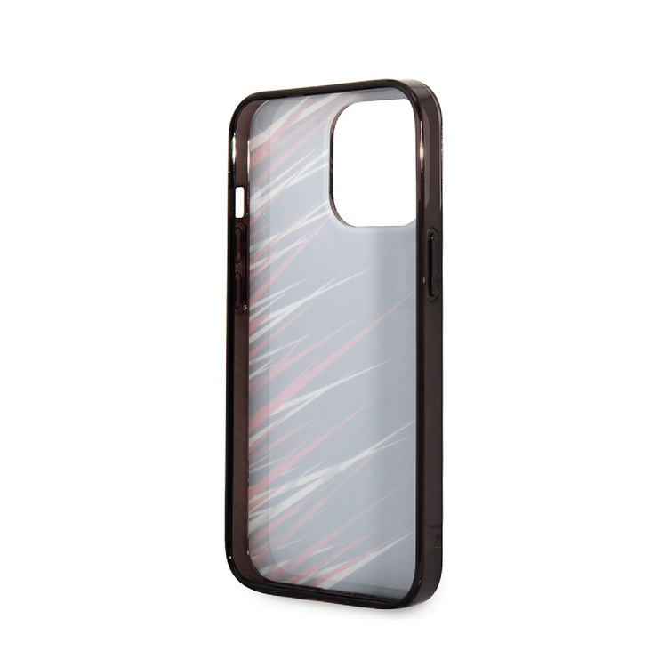 Ferrari PC/TPU Case with Double Layer Grass Print iPhone 14 Plus Compatibility - Black