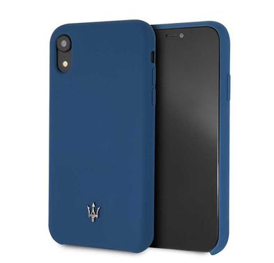 Maserati Silicone Hard Case for Apple iPhone Xr - Navy