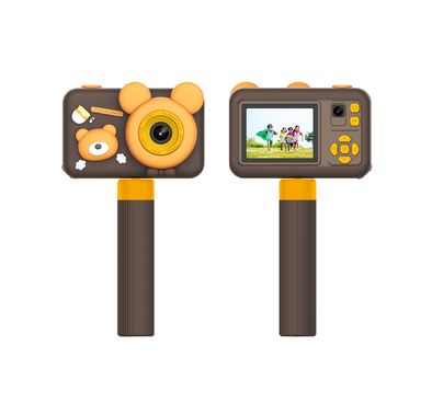 Porodo Kids Digital Camera with Tripod Stand, Up to 5 Hours Working Time, 2.0" IPS Screen, 26MP Camera Resolution, 400mAh Battery Capacity - Brown
