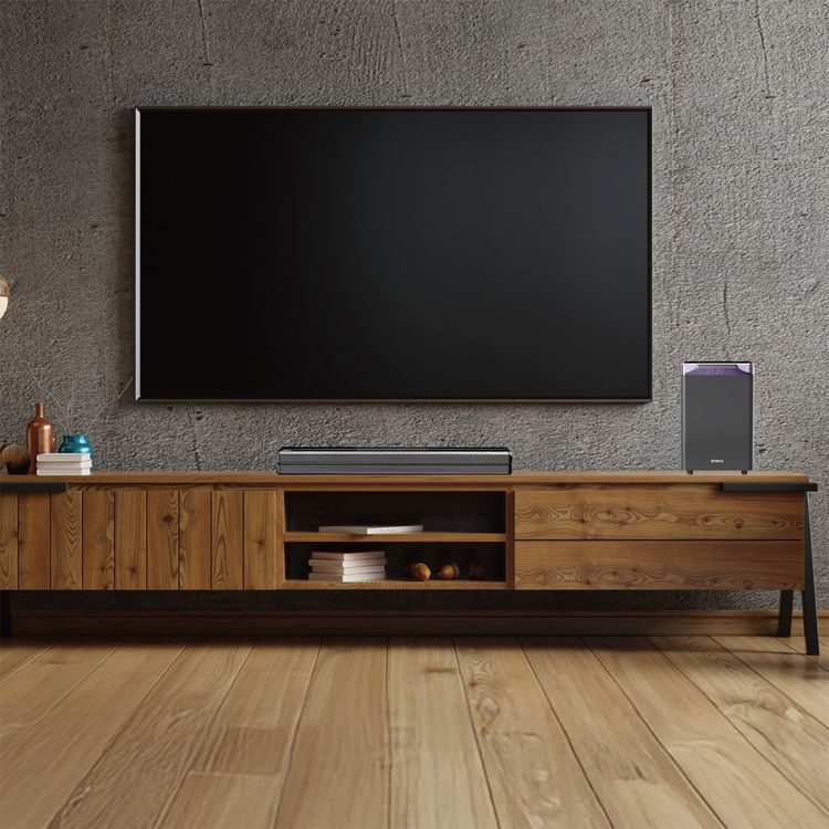 مكبر صوت ساوند بار سلكي Green Lion Cinema SP100 بقوة مقدرة 100 واط، مع جهاز تحكم عن بُعد، قنوات 2.1، إدخال بصري، جهد مقدر 110-240 فولت، إدخال HDMI (ARC)، تشغيل عبر USB - أسود