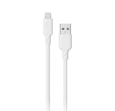 كابل باورولوجي USB-A إلى Lightning، تيار شحن 2.4، مادة PVC مقاومة للحريق، طول الكابل 1.2 متر، أكثر من 5000 انحناء في العمر الافتراضي، شحن سريع ومزامنة بيانات - أبيض