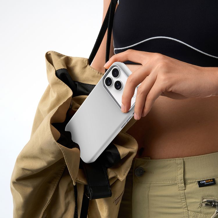 Levelo Iris MagSafe Liquid Silicone Case for iPhone 17 Pro Max, Strong Magnets, Drop-Tested, Aluminum Alloy Frame for Camera & Buttons, Shock-Resistant Bumper, Premium Silicone Grip - Silver