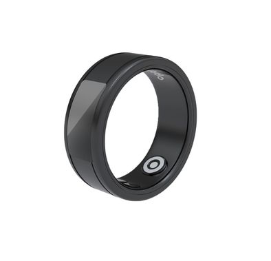 Porodo Wearable Smart Ring Size 9 with Touch Function, Anti-Bacterial Stainless Steel, Lithium Polymer Battery, 4.5g, 16mAh, 4-6 Days Working Time, IP68 Waterproof Rating, Compatible with OS Android 5.0+, iOS9.0+ - Black