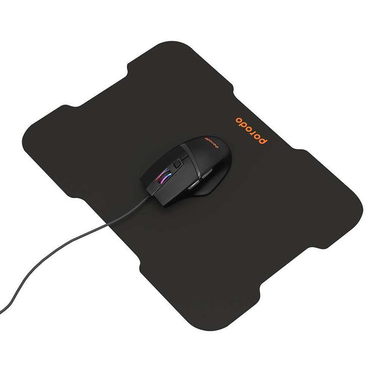 Porodo Ergonomic 6D Wired Gaming Mouse with Mousepad Combo - Black