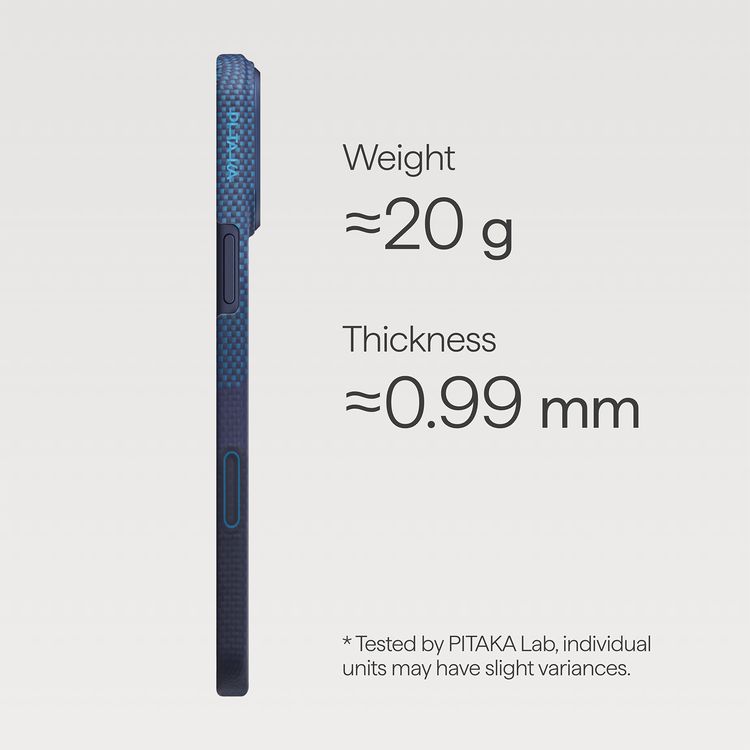 Pitaka iPhone 17 Pro Max Case with MagSafe Compatible, Ultra-Slim Aramid Fiber, 1500D Durable Woven Material, Camera Control Button, Lightweight, Pocket-Friendly - Over the Horizon