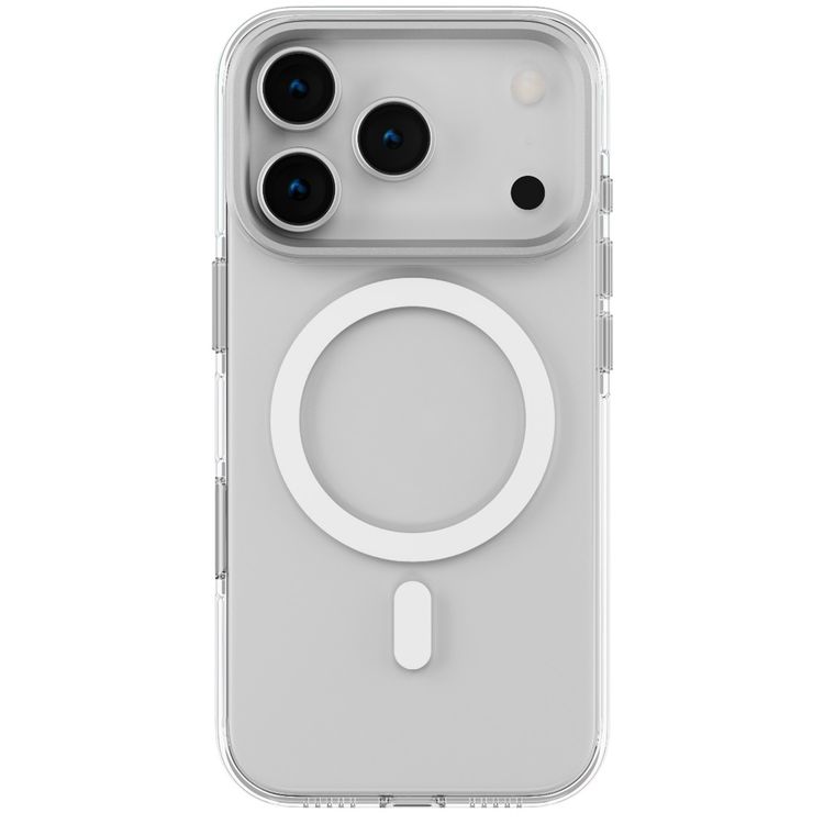 Levelo Allure MagSafe PC Hard Case for iPhone 17 Pro Max, Aluminum Alloy Frame for Camera & Buttons, Shock-Resistant Bumper, Ever-Clear Technology, Impact-Resistant - Transparent