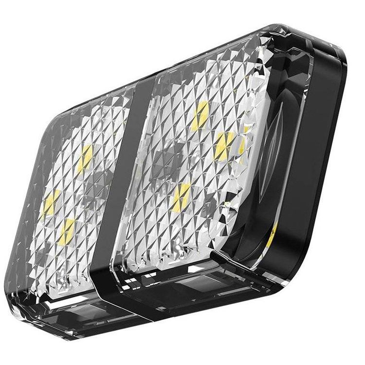 Baseus Door Open Warning Light with LED Lamp, Aluminum + ABS + PC, Waterproof, 2 Pieces - Black