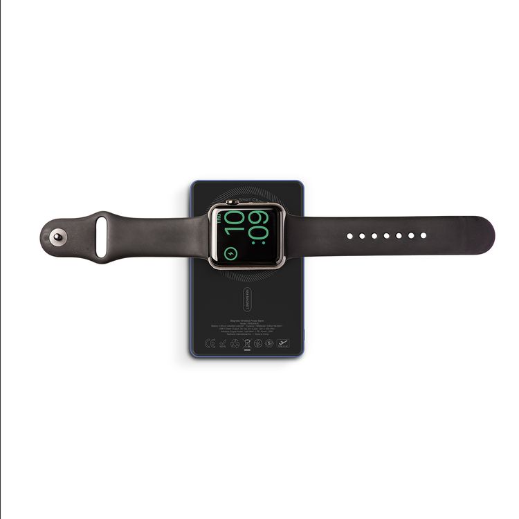 Powerology MagVolt 10000mAh Power Bank, 2.5W Watch Output, Up to 15W Phone Output, 20W Power Delivery, Ultra-Slim Design, Smart TFT Display, N54 MagSafe Compatible - Blue