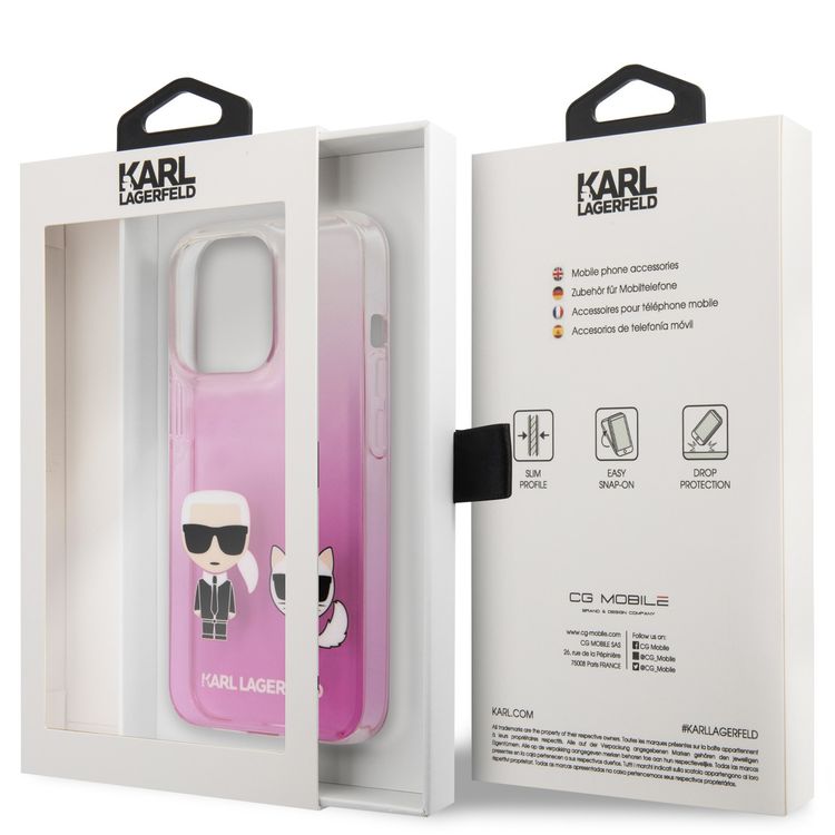 Karl Lagerfeld PC/TPU Hard Case Ikonik Choupette For iPhone 13 (6.1 ) - Pink