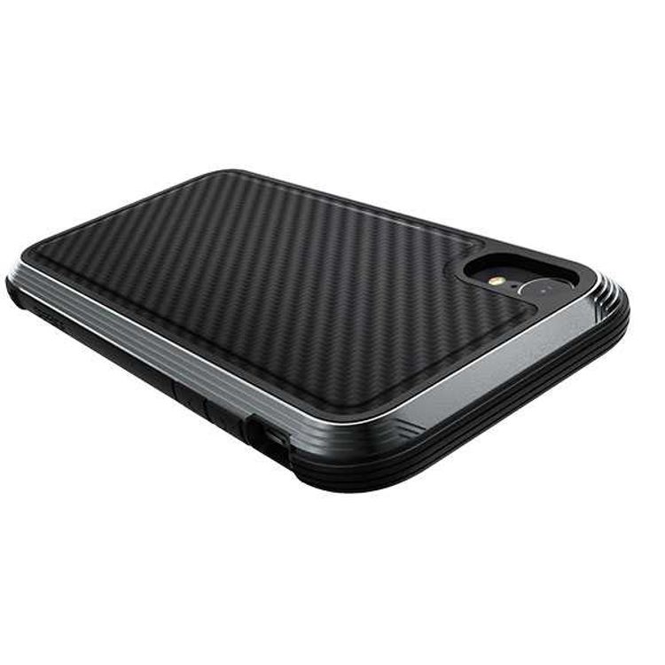 X-Doria Defense Lux Phone Case Compatible for iPhone Xr (6.1") Suitable with Wireless Charging - Black Carbon Fiber