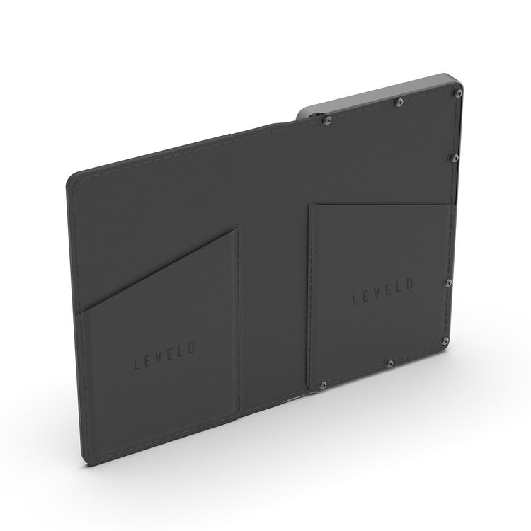 Levelo Vermont 3-in-1 Portable Wallet Power Bank,  5000mAh Battery Capacity, Lithium - ion Battery, Aluminum + PU Leather Finish Material, Fast Charging - Black