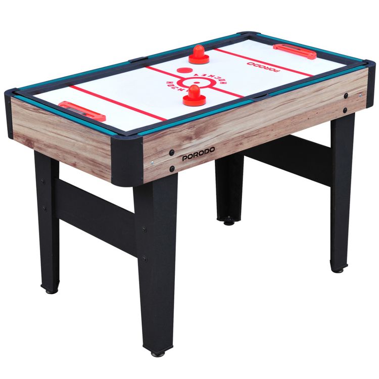 Porodo Lifestyle Multi-Game Table with Foosball Table, Billiard Table, Hockey Table & Table Tennis, Easy Transition, Quick Set-up, Full Package Accessories - Brown
