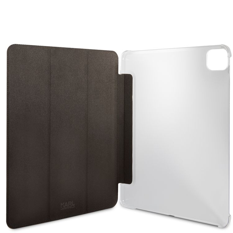 Karl Lagerfeld PU Saffiano Karl Head Folio Case for iPad 12.9" - Silver