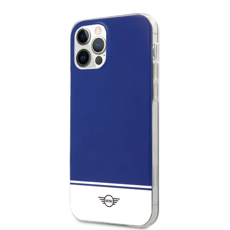 Mini Cooper PC/TPU Bottom Stripe Hard Case for iPhone 12 / 12 Pro (6.1") - Navy Blue