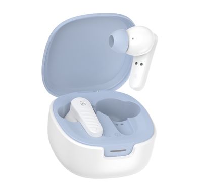 Porodo Ultrafit TWS Wireless Earbuds with Ergonomic In-Ear Design, Up to 100 Hours Play Time, Active Noise Cancellation, Bluetooth Version 5.4, 10m Transmission Distance, 250mAh Charging Case & 40mAh Earbuds Battery, Touch Control - White