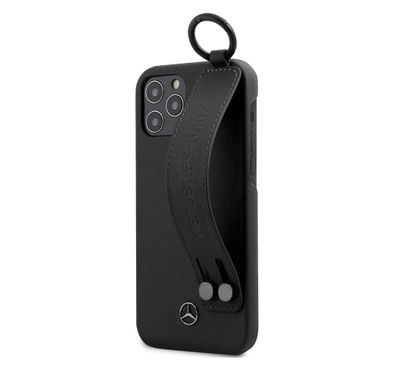 جراب من سي جي موبايل من ميرسيدس بينز من الجلد حزام اليد متوافق مع ايفون 12/12 برو (6.1 بوصة) مقاوم للصدمات والخدش ، سهل الوصول إلى جميع المنافذ ، غطاء خلفي للحماية من السقوط مناسب مع شواحن لاسلكية مرخصة رسميًا - 256GB