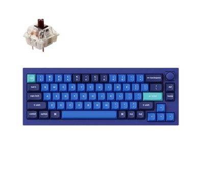 Keychron Q2 QMK Gateron G-PRO Mechanical Keyboard with Knob, RGB, Brown Switch & Custom Hot-swappable | Ergono  mic Design Gaming Keyboard - Navy Blue