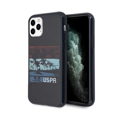 CG MOBILE U.S.Polo Assn. PC/TPU Phone Case Summer Tricolor Paintings Compatible for iPhone 11 Pro (5.8") Scratch Resistant Back Cover Officially Licensed - Navy