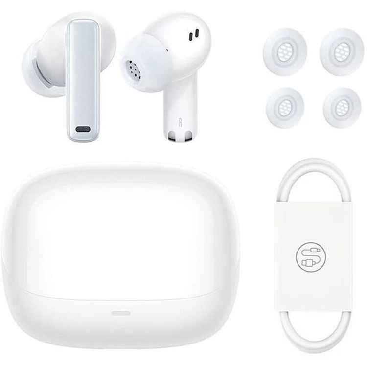 Baseus Bowie M2s True Wireless Earphones, Noise Cancellation, Type-C Charging Port, <10m Maximum Wireless Range, Up to 30 Hours Battery Life - Moon White