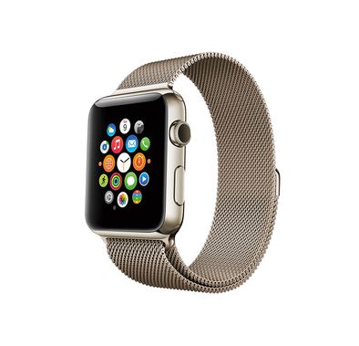 Porodo iGuard Stainless Steel Mesh Watch Strap for Apple Watch 44/45mm, Breathable & Comfortable Design, Fully Magnetic Milanese Loop, Compatible with SE, Series 7, 6, 5 & 4, Adjustable Strap - Retro Gold