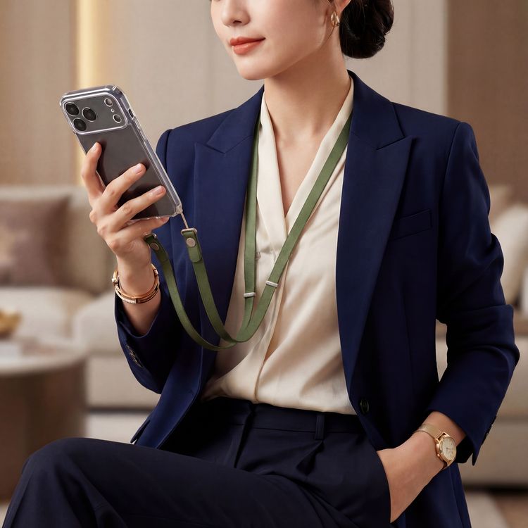 Green Lion Flexi Strap Crossbody Phone Lanyard with Magnetic Nylon Center Straps, Tangle-Free Strap, Hands-Free Convenience, Universal Phone Lanyard, Durable Nylon, Adjustable Length, Versatile Use, Quick-Adjust Slider - Green