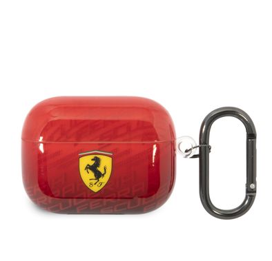 حافظة CG MOBILE Ferrari بتصميم نمط Scuderia Ferrari متوافق مع Airpods Pro - أحمر