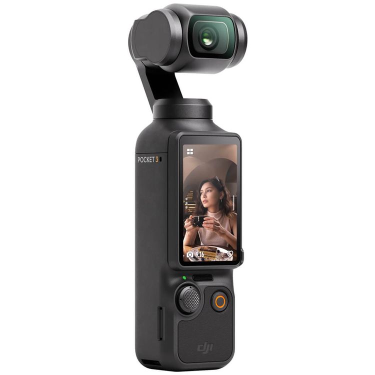 DJI Osmo Pocket 3 Handheld Gimbal with Dazzling Night Shots, 2" Touchscreen, 1300mAh LiPo Battery, Up to 166 Minutes Operating Time, Up to 1TB microSD Supported, 1" CMOS Camera Sensor, Up to 32 Minutes Charging Time, 3 Microphones, 130Mbps Video Bitrate, Natural Radiance, Glamour Effects - Black