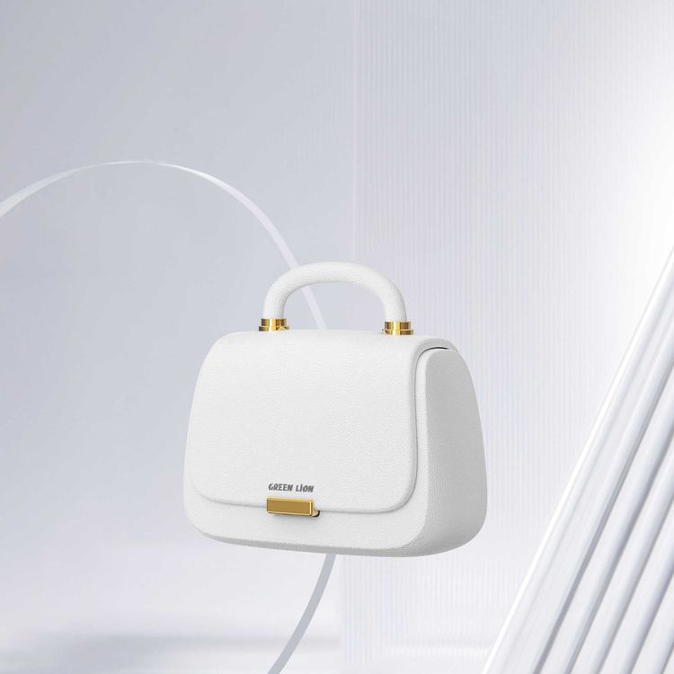 Green Lion Queen's Mini Bag Style True Wireless Earbuds, JL6983 Chipset, Bluetooth Version 5.3, Up to 15 m Bluetooth Range, 5 Hours Playtime, Up to 16 Hours with Charging Case, 300 mAh Charging Case Battery, IPX4 Water Resistance Level - White